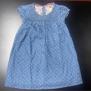 Mini Boden chambray dress with polka dots size 3-4 years